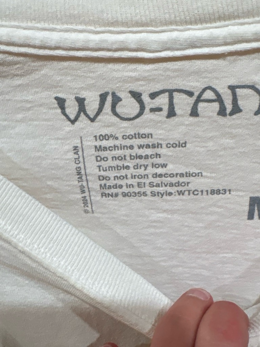 Wu-Tang Clan White Graphic Tee - Yellow & Black Logo - Picture 3 of 3
